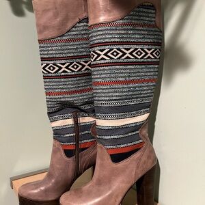 Nine West Multicolor Patterned Heeled Boots